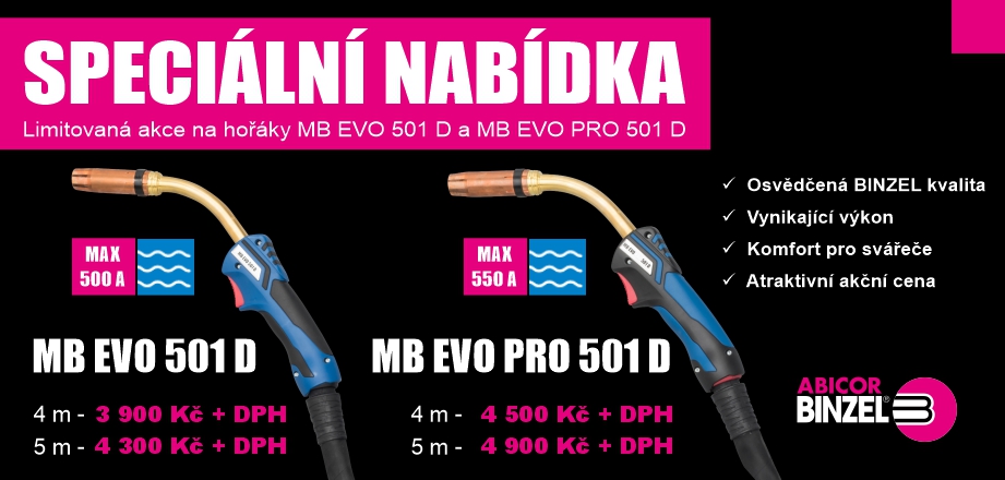 Mimořádná nabídka BINZEL MB EVO/EVO PRO 501 D