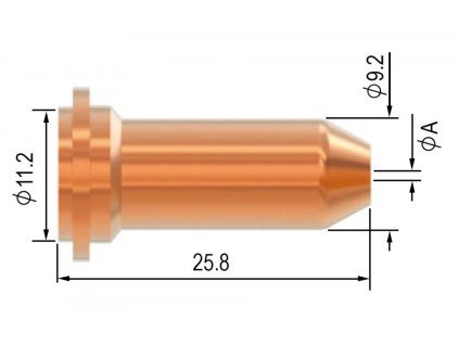 Dýza SCP 40/60, PT-60 - dlouhá - 0,8 mm