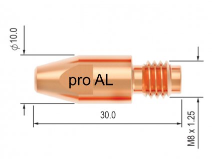 Průvlak BINZEL M6/8/28, E-Cu - 1,6 mm (pro AL)