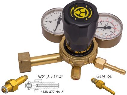 Redukční ventil Argon/CO2 200 Bar/ 24 l/min W21.8 Robustní