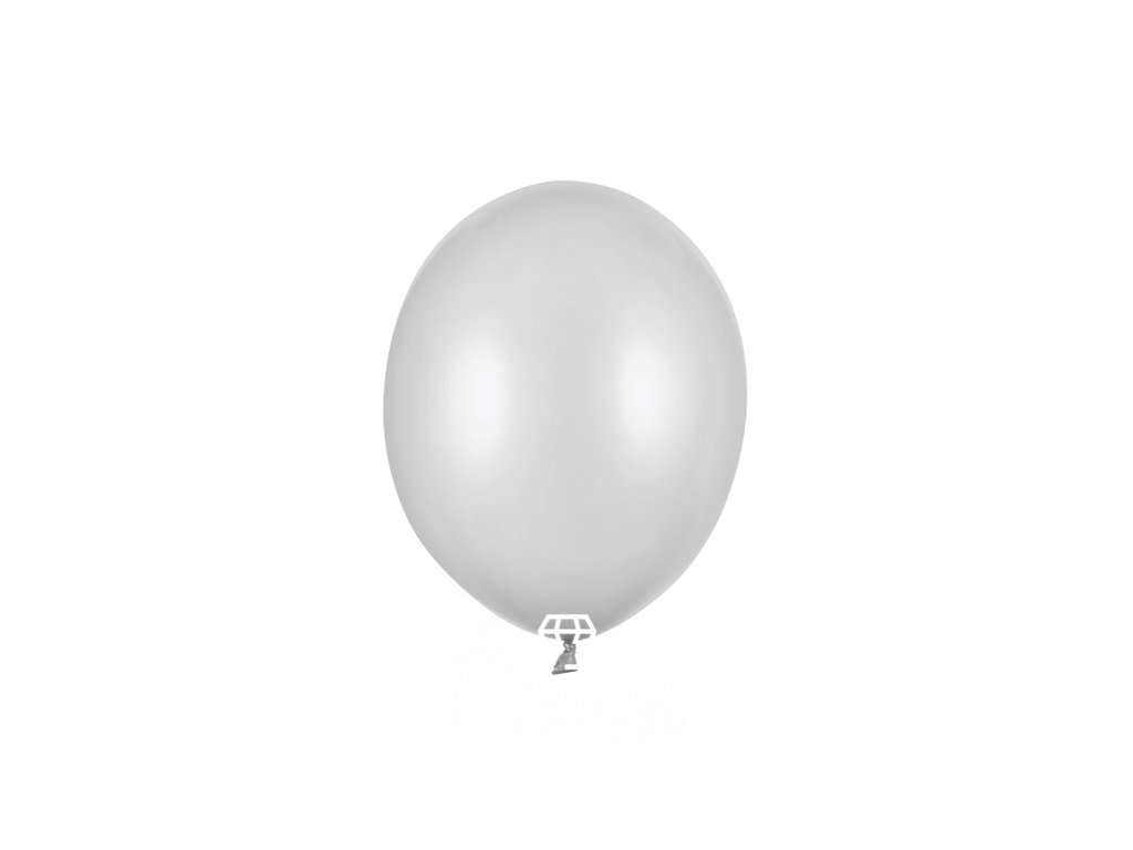 Balónek stříbrný metalický  27 cm 10 ks - stříbrné nafukovací metalické svatební balónky na party, oslavu, svatbu