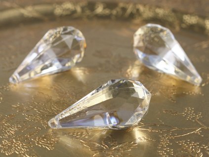 Krystalová kapka závěsná 51 mm čirá 5 ks - k výrobě závěsných svatebních dekorací