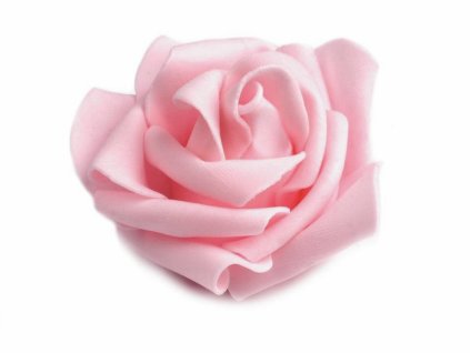 Růžička pěnová světle růžová průměr cca 60 mm 10 ks - dekorační pěnové růže