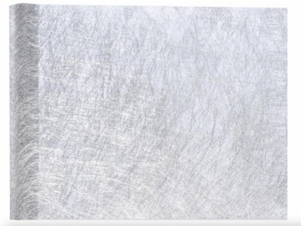 Šerpa na stůl stříbrná metalická dlouhá Fanon 30 cm x 25 m