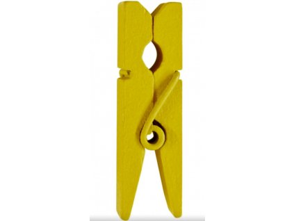 Dekorační kolíček sytě žlutý 12 ks - Dřevěné kolíčky k dekoraci