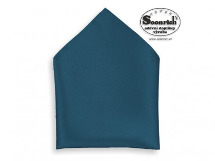 Společenský kapesníček tmavě modrý saténový 20 x 20 cm - kapesníček do saka
