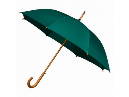 Deštník smaragdově zelený AUTOMATIC s dřevěnou rukojetí