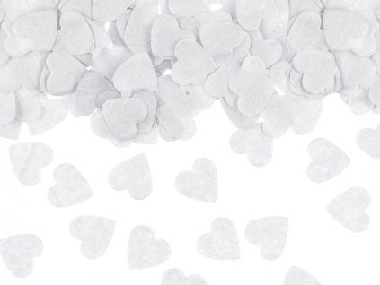 Svatební konfety papírová srdíčka bílá 15 g