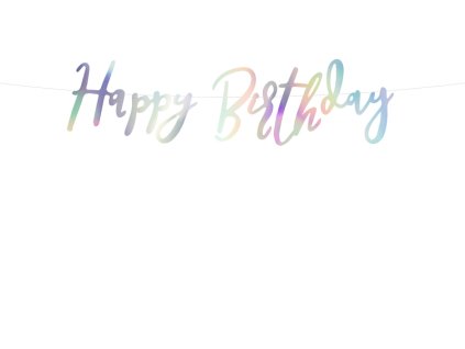 Baner Happy Birthday iridiscetní 16,5x62cm