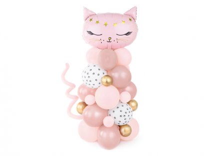 Set balónků růžová kočička 83 cm x 140 cm