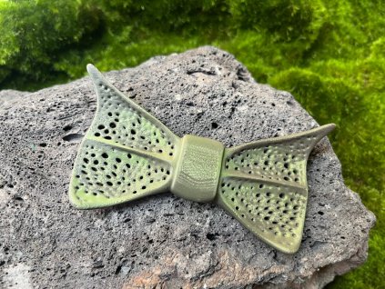 Motýlek Verona zeleno hnědý 12,5 x 6,5 cm 3D tisk