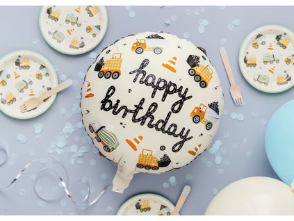 Foliový balónek Happy Birthsday Construction Party 45 cm