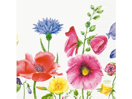 Ubrousky 50 ks Tissue 33 x 33 cm Flowy Meadow 3-vrs - třívrstvé papírové ubrousky na slavnostní svatební tabuli