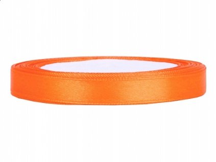 Stuha saténová oranžová 6 mm x 25 m - oranžové dekorační stuhy 0,6 cm na svatební vývazky