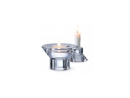 Svícen čiré sklo 2v1 - svícny na kónickou i čajovou svíčku na svatební stůl a výzdobu