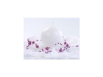 Svíčka koule bílá  60 mm - svíčky na slavnostní svatební stůl