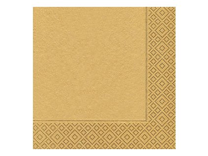 Ubrousek zlatý 20 ks - 33 cm x 33 cm zlaté ubrousky na slavnostní svatební tabuli