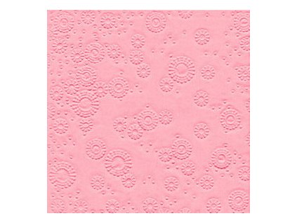 Ubrousky vytlačované světle růžové 16 ks - ubrousek s vytlačeným dekorem 33 cm x 33 cm na slavnostní svatební tabuli