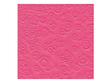Ubrousky vytlačované sytě růžové 16 ks - ubrousek s vytlačeným dekorem 33 cm x 33 cm na slavnostní svatební tabuli