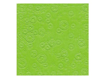 Ubrousky vytlačované limetkově zelené 16 ks - ubrousek s vytlačeným dekorem 33 cm x 33 cm na slavnostní svatební tabuli