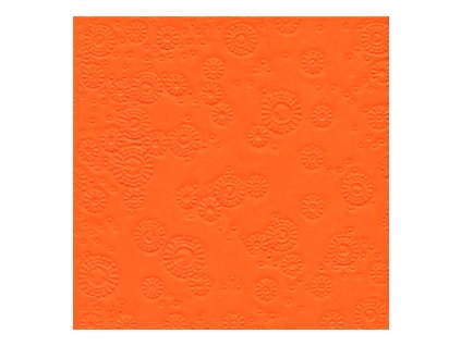 Ubrousky vytlačované oranžové 16 ks - ubrousek s vytlačeným dekorem 33 cm x 33 cm na slavnostní svatební tabuli