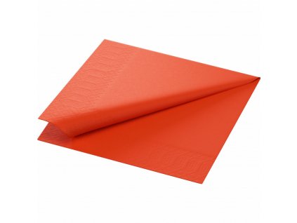 Papírový ubrousek Duni 33 cm x 33 cm oranžový 20 ks - oranžové třívrstvé ubrousky na slavnostní svatební tabuli