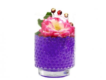 Gelové vodní perly fialové - dekorační vodní kuličky na výzdobu