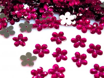 Aplikace sytě růžová kytička 11 mm - kytičky na svatební vývazky a jiné svatební tvoření