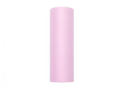 Partydeco tyl 15 cm x 9 m jemně růžový - aranžérský materiál na svatební výzdoby