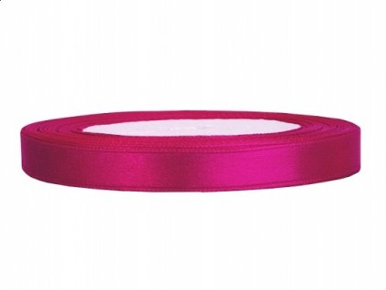 Stuha saténová fuchsiová 6 mm x 25 m - fuchsiové dekorační stuhy 0,6 cm na svatební vývazky