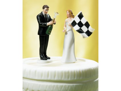 Figurka na svatební dort "Beru si závodníka"