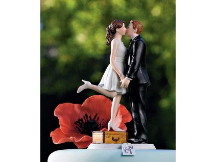 Figurka na svatební dort "Polibek a jsme fuč"