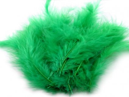 Dekorační peří smaragdově zelené 20 ks - ozdobná peříčka