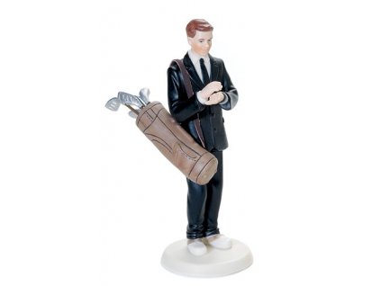 Figurka na svatební dort Ženich golfista