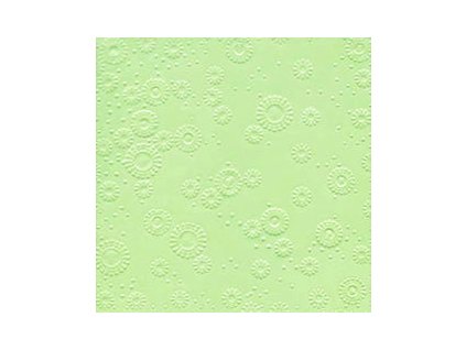 Ubrousky vytlačované pastelově zelené 16 ks - ubrousek s vytlačeným dekorem 33 cm x 33 cm na slavnostní svatební tabuli