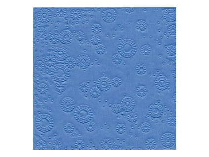 Ubrousky vytlačované chrpově modré 16 ks - ubrousek s vytlačeným dekorem 33 cm x 33 cm na slavnostní svatební tabuli