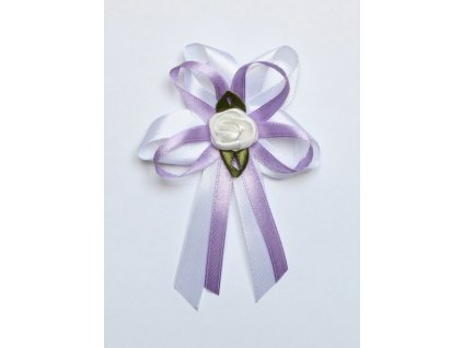 Vývazek pro svědky a rodiče bílo fialový lila - velké svatební vývazky, voničky pro rodinu a svědky