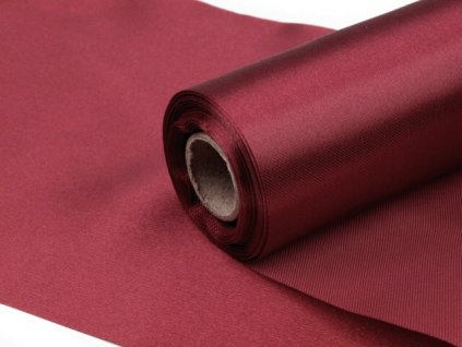 Satén 16 cm x 9 m burgundy - bordo úzká šerpa na slavnostní svatební stůl