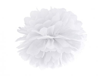 Pom-poms bílý 35 cm 1 ks - dekorace pom-pomy svatební výzdoba sálu