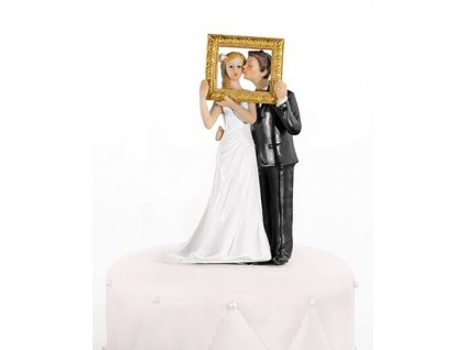 Svatební figurka na dort Nevěsta a ženich "v obraze"