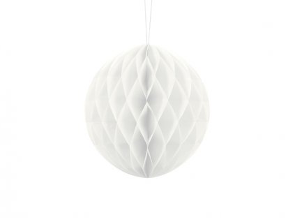 Honeycomb koule bílá 20 cm - Svatební papírové koule k dekoraci