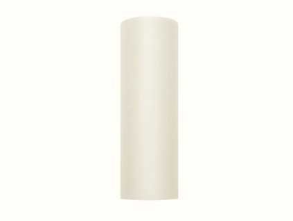 Partydeco tyl 15 cm x 9 m ivory - aranžérský materiál na svatební výzdoby
