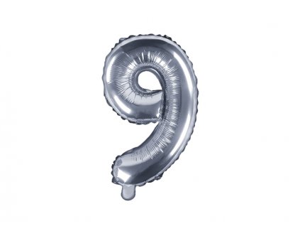 Fóliová číslice 9 stříbrná - nafukovací balónky