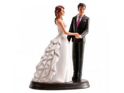 deKorace Ženich a nevěsta se zdobenými šaty - svatební figurka na dort