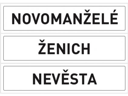 Set 6 ks svatebních SPZ cedulek + pěnová oboustranná lepící páska