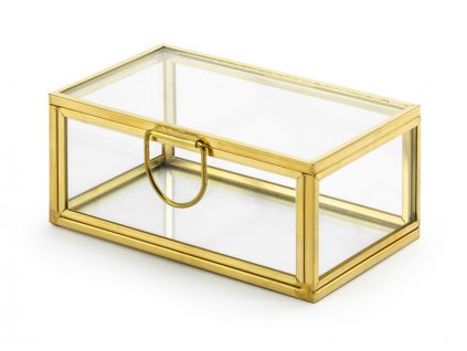Skleněná krabička na prstýnky - Svatební box na snubní prstýnky