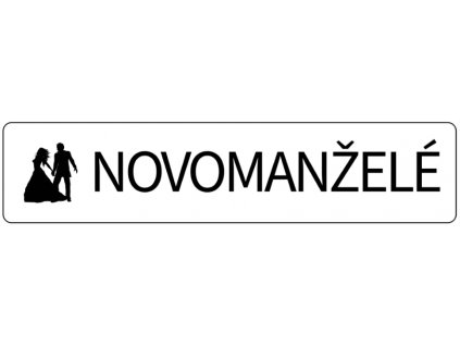 Svatební cedulka SPZ tančící Novomanželé - SPZ na svatební auto