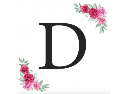 Písmeno D kartička s růžemi - písmena k sestavení jmen a nápisů