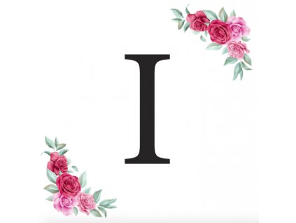 Písmeno I kartička s růžemi - písmena k sestavení jmen a nápisů