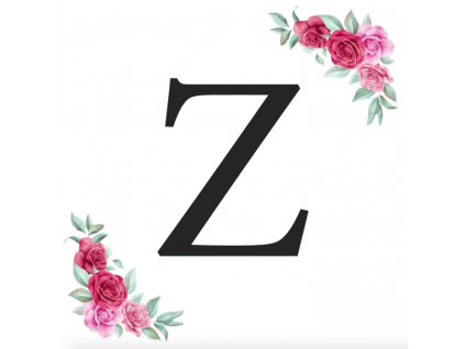 Písmeno Z kartička s růžemi - písmena k sestavení jmen a nápisů